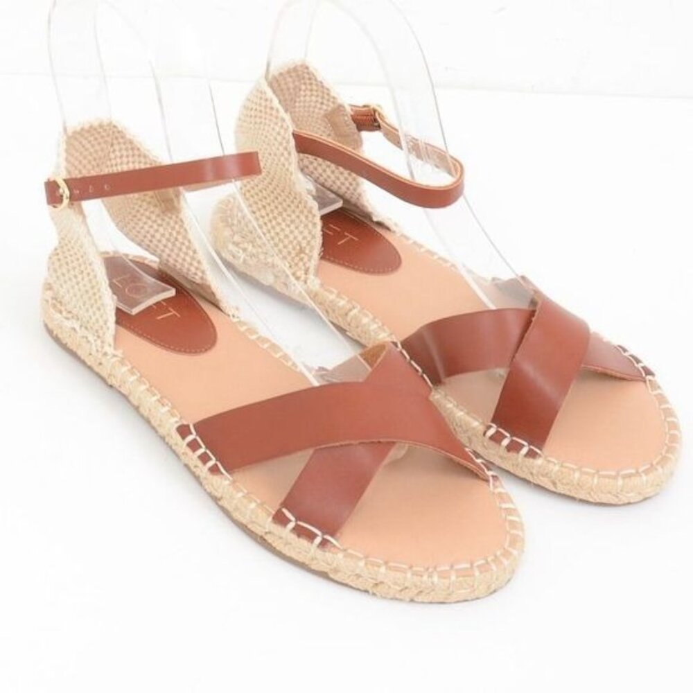 LOFT Women's Size 9 Flat Espadrille‎ Sandals Beachy Summer Resort Comfy Boho NEW
